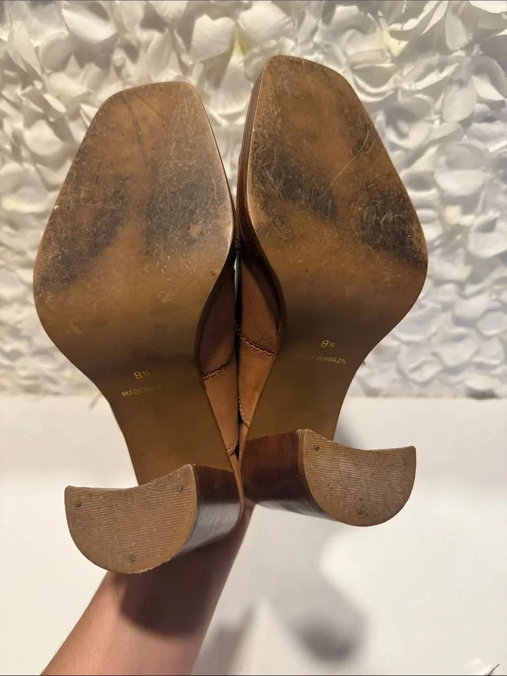 Candie's Brown Leather Slip-On Mule Loafers
